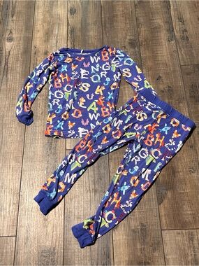 Unbranded Bamboo 2T Alphabet Animals Unisex Boys Girls 2 Piece Pajamas